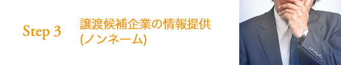 STEP3 譲渡候補企業の情報提供(ノンネーム)