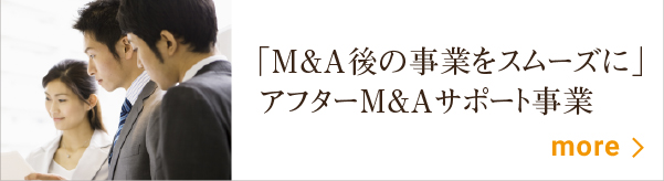M＆A後の事業をスムーズに アフターM＆Aサポート事業